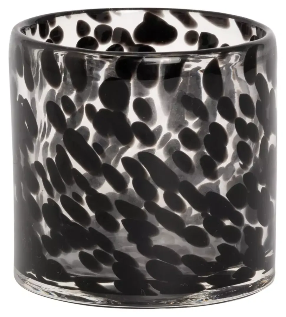 Lama Telysholder Leopard Glass 10x10 Sort