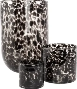 Lama Telysholder Leopard Glass 10x10 Sort