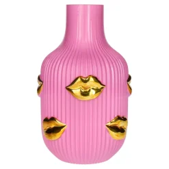 L´Amour Vase H(25Cm) Lips Gull/Rosa Sprayet
