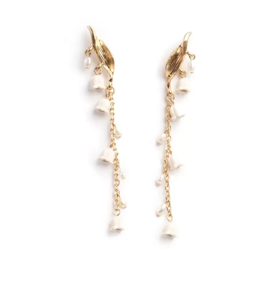 Lange Øredobber, Lilies & Pearls