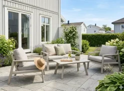 Langør Sofasett Beige 2+1+1+Bord