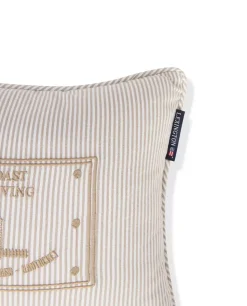 Lexington Beige/Hvitt Stripet Pute i Økologisk Bomull