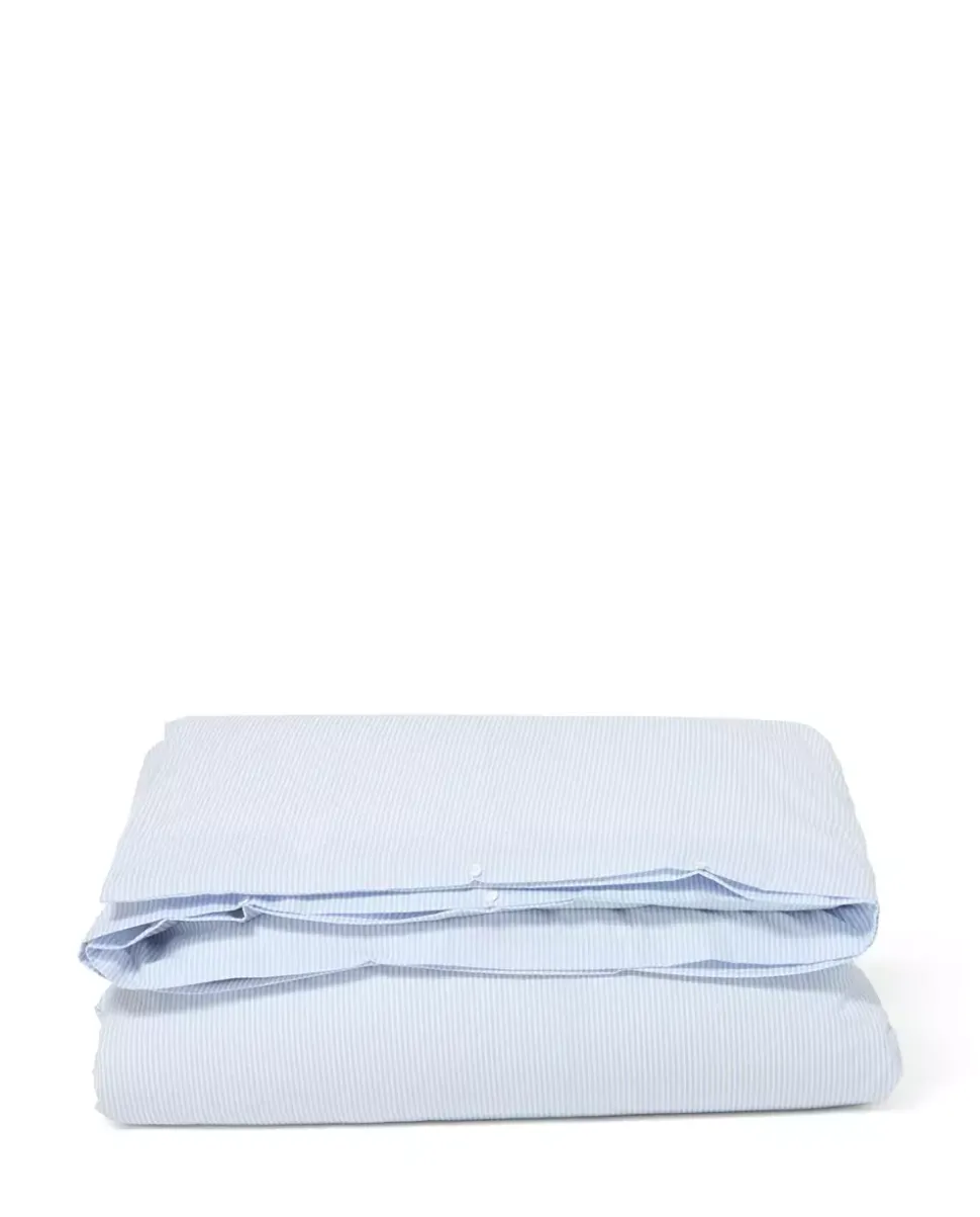 Lexington Blå/Hvitt Stripet Sengesett I Bomullssateng