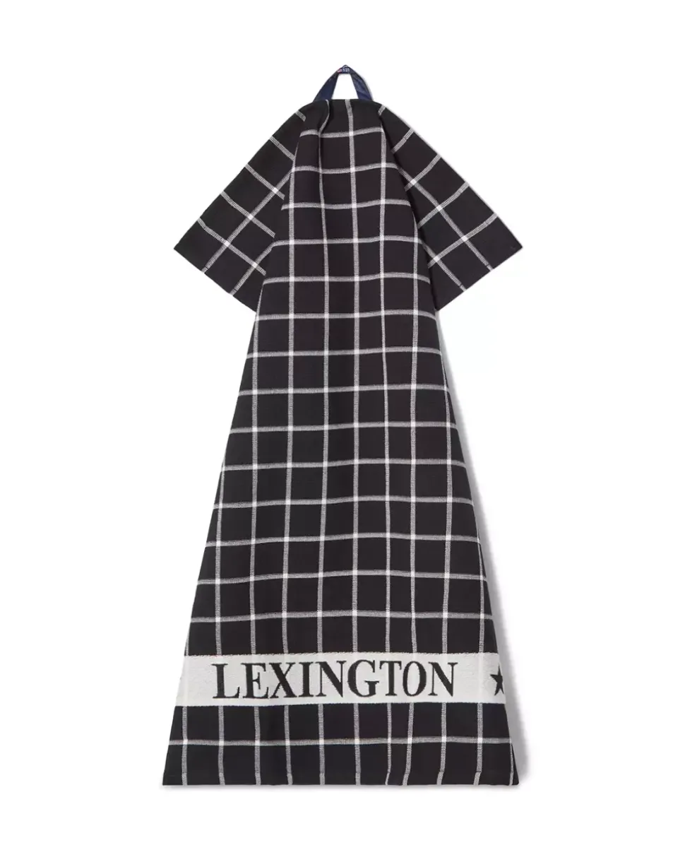 Lexington Frottéhåndkle Svart/Hvit 50x70