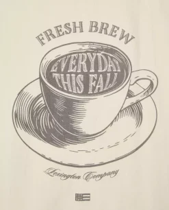 Lexington Kjøkkenhåndkle I Bomull Med Fresh Brew-Print Hvit/Mørk Grå 50x70