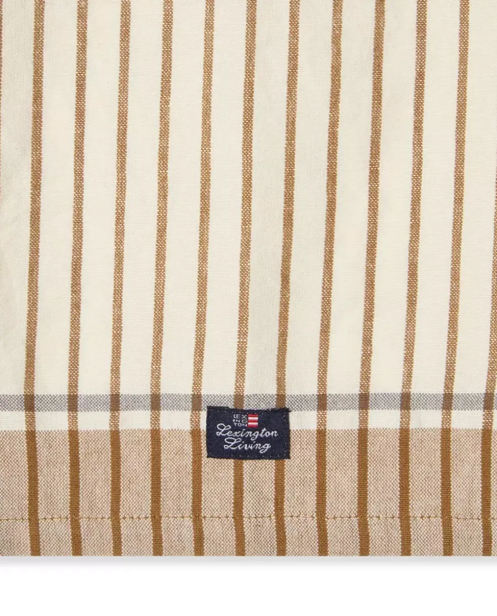 Lexington Kjøkkenhåndkle I Lin/Bomull Med Striper Fudge/Hvit 50x70