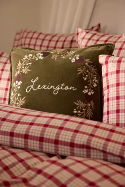 Lexington Rødt/Beige Rutete Bomullsflanell Sengetøy