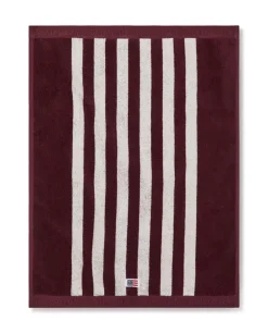 Lexington Stripet Frottéhåndkle Fiken/Snøhvit 70x130