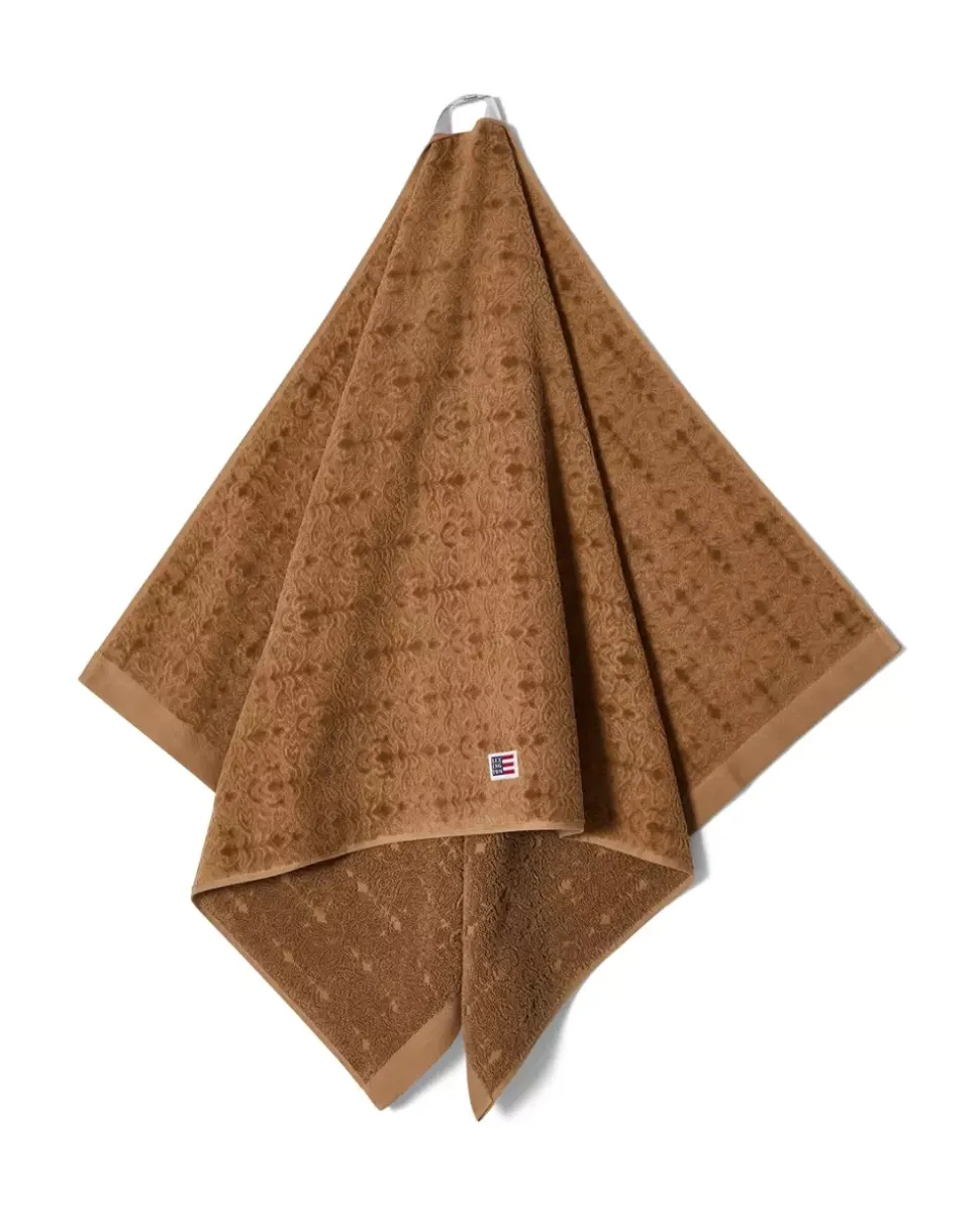 Lexington Velourhåndkle Med Jacquardmønster Fudge 50x70
