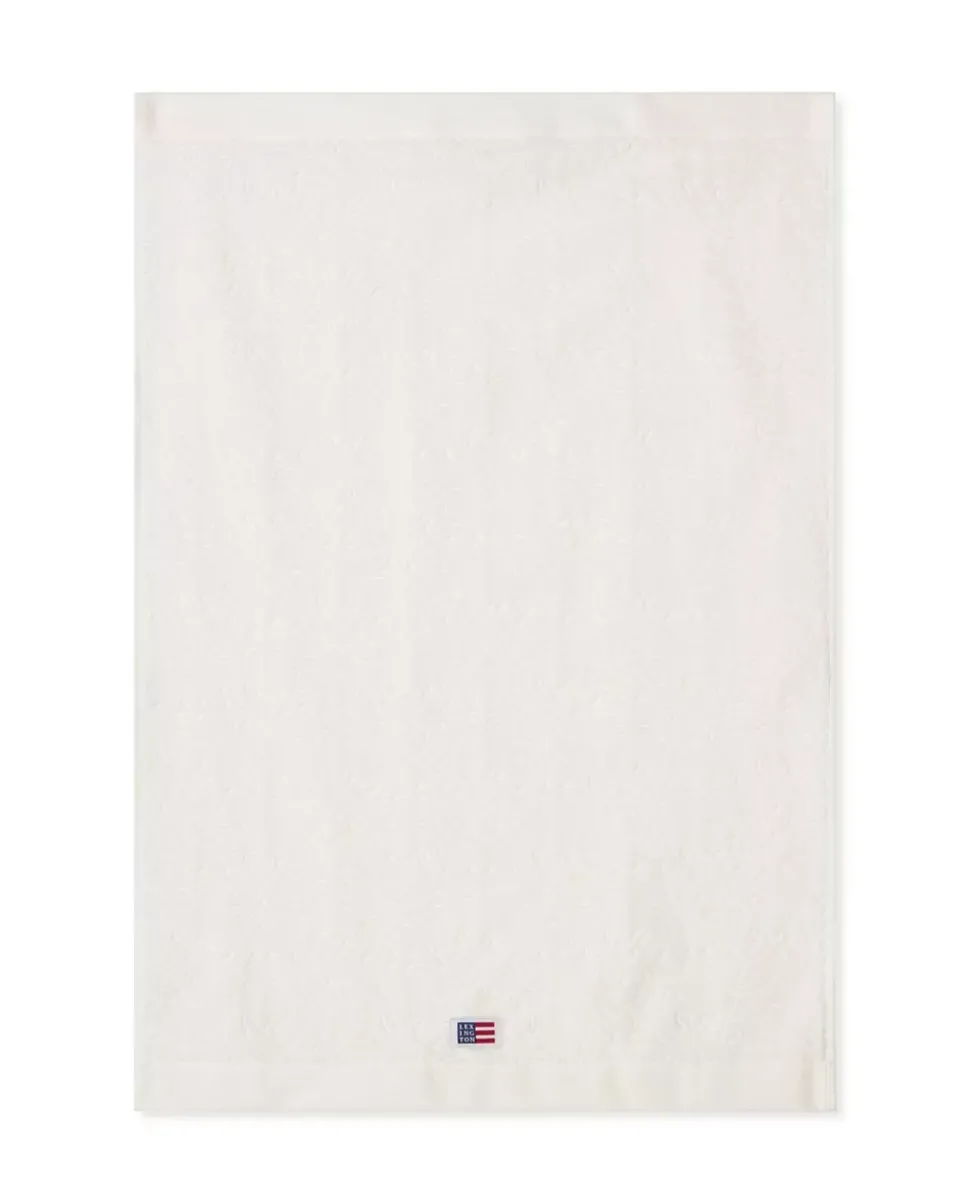 Lexington Velourhåndkle Med Jacquardmønster Snøhvit 30x50