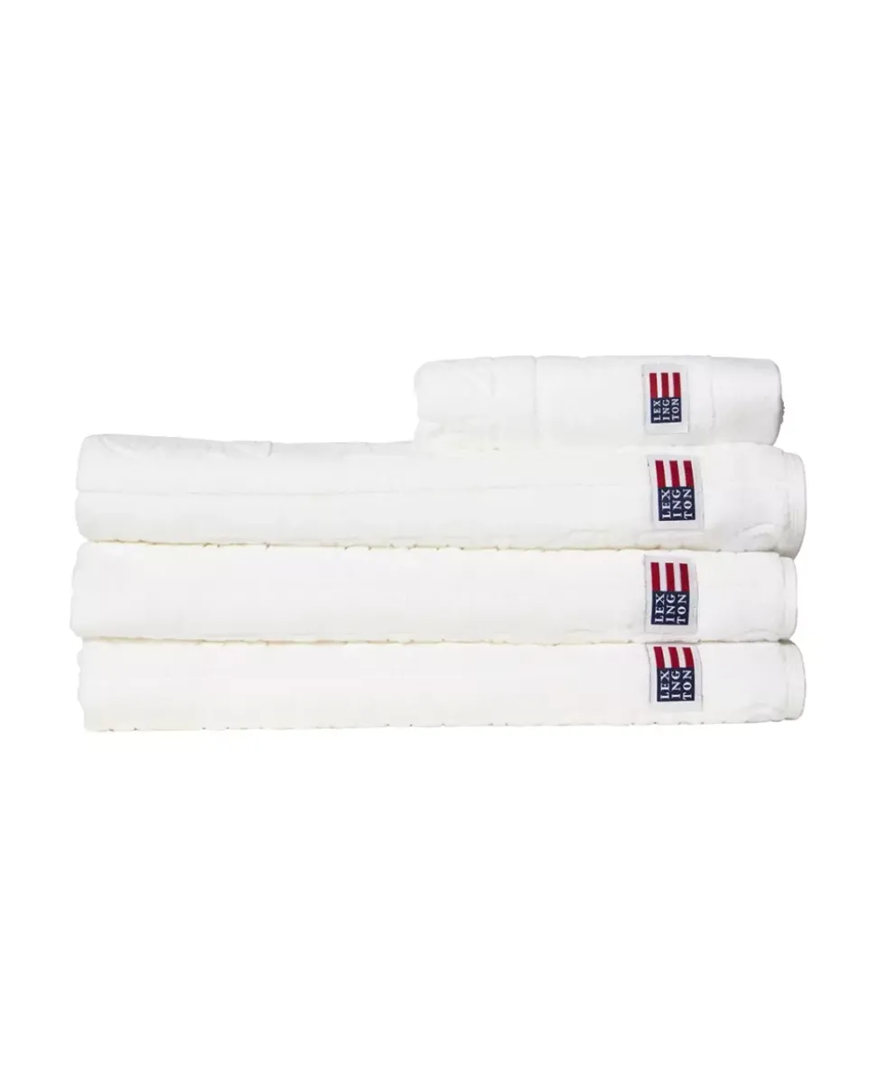 Lexington Velour Jacquard Håndkle Med Logo Hvitt 70x130cm