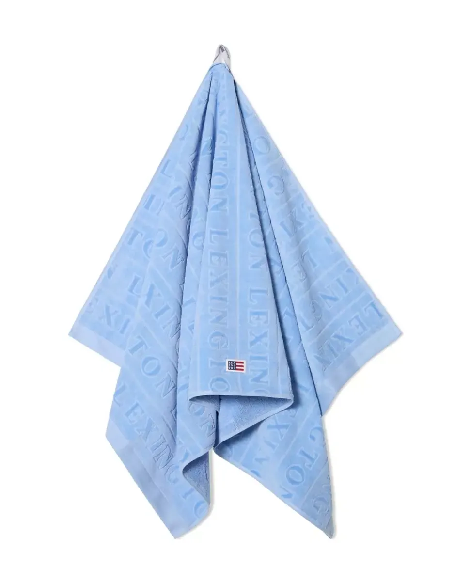 Lexington Velour Jacquard Håndkle Med Logo Himmelblå 50x70cm