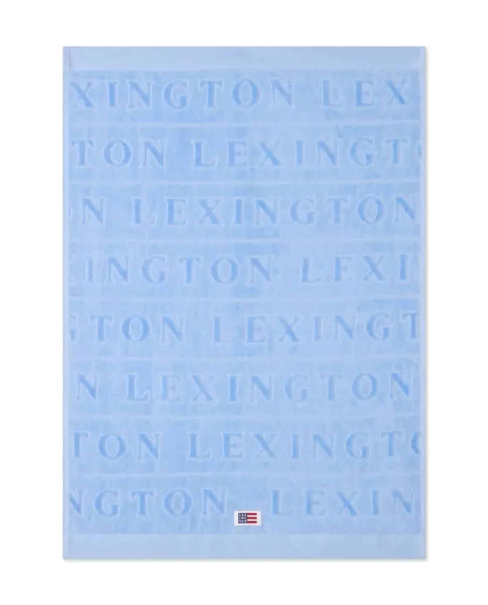 Lexington Velour Jacquard Håndkle Med Logo Himmelblå 30x50cm