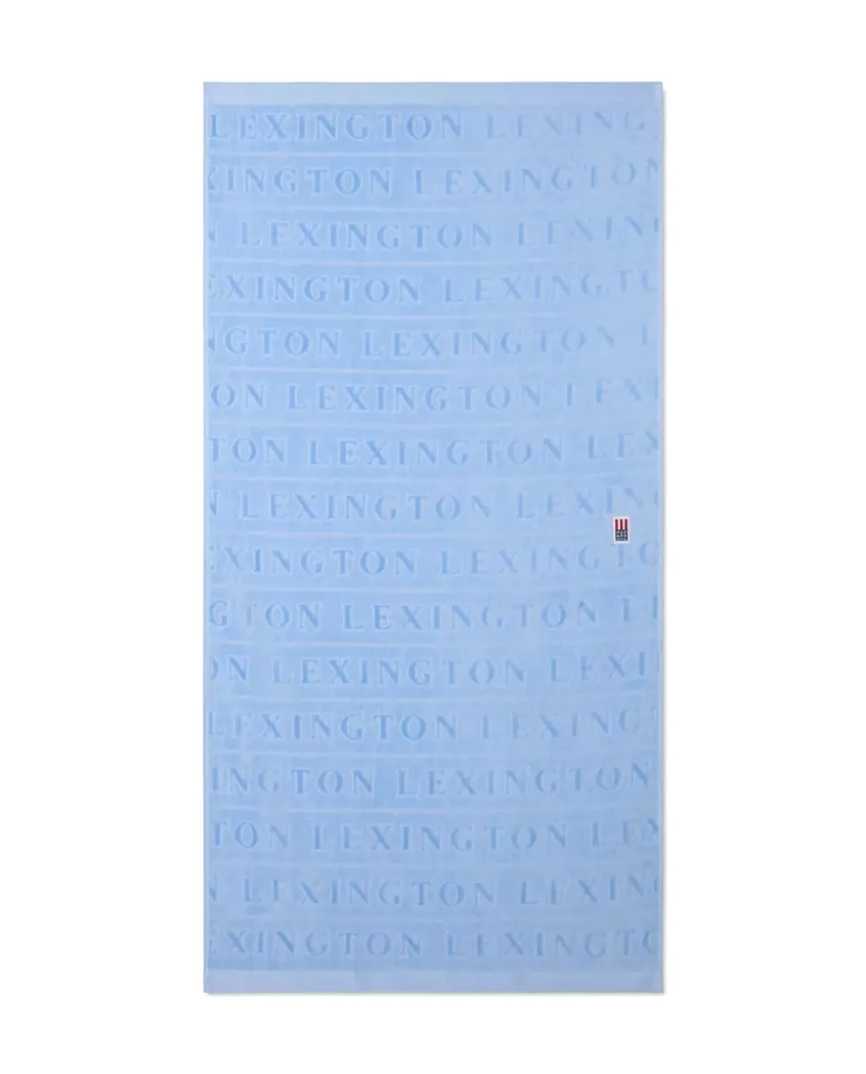 Lexington Velour Jacquard Håndkle Med Logo Himmelblå 30x50cm