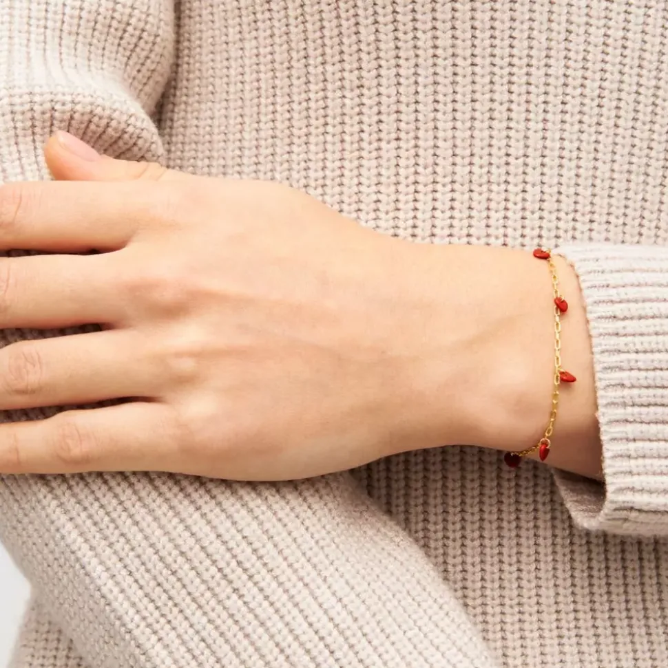 Love U Armbånd Forgyldt Passion Red