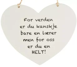 Lærer Hjerteskilt 13x11