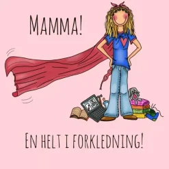 Lykketegning - Mamma - Kort Rosa