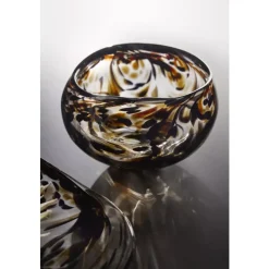 Magnor - Art bolle kunstglass sort/brun 23 cm