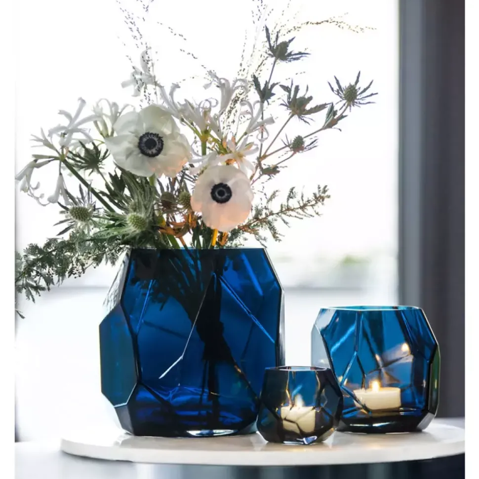 Magnor Iglo Lykt/Vase Blå H22