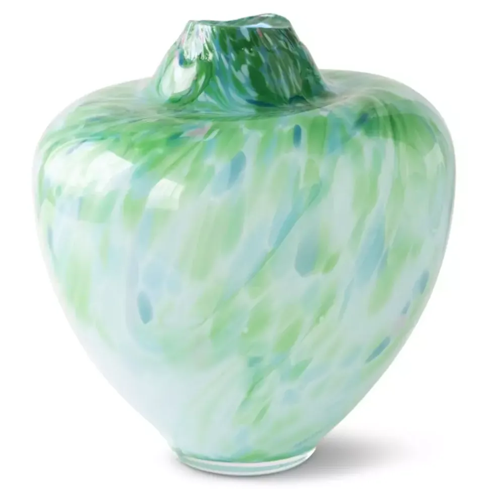 Magnor - Unik skulptur kunstglass grønn multi stor 31 cm
