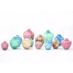 Magnor - Unik skulptur kunstglass brun multi liten 17 cm