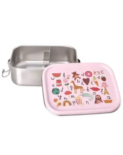 Matboks Med Romdeler ABC Print Rosa