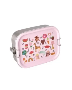 Matboks Med Romdeler ABC Print Rosa