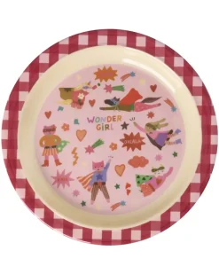 Melaminasjett Barn Hero Print Rosa
