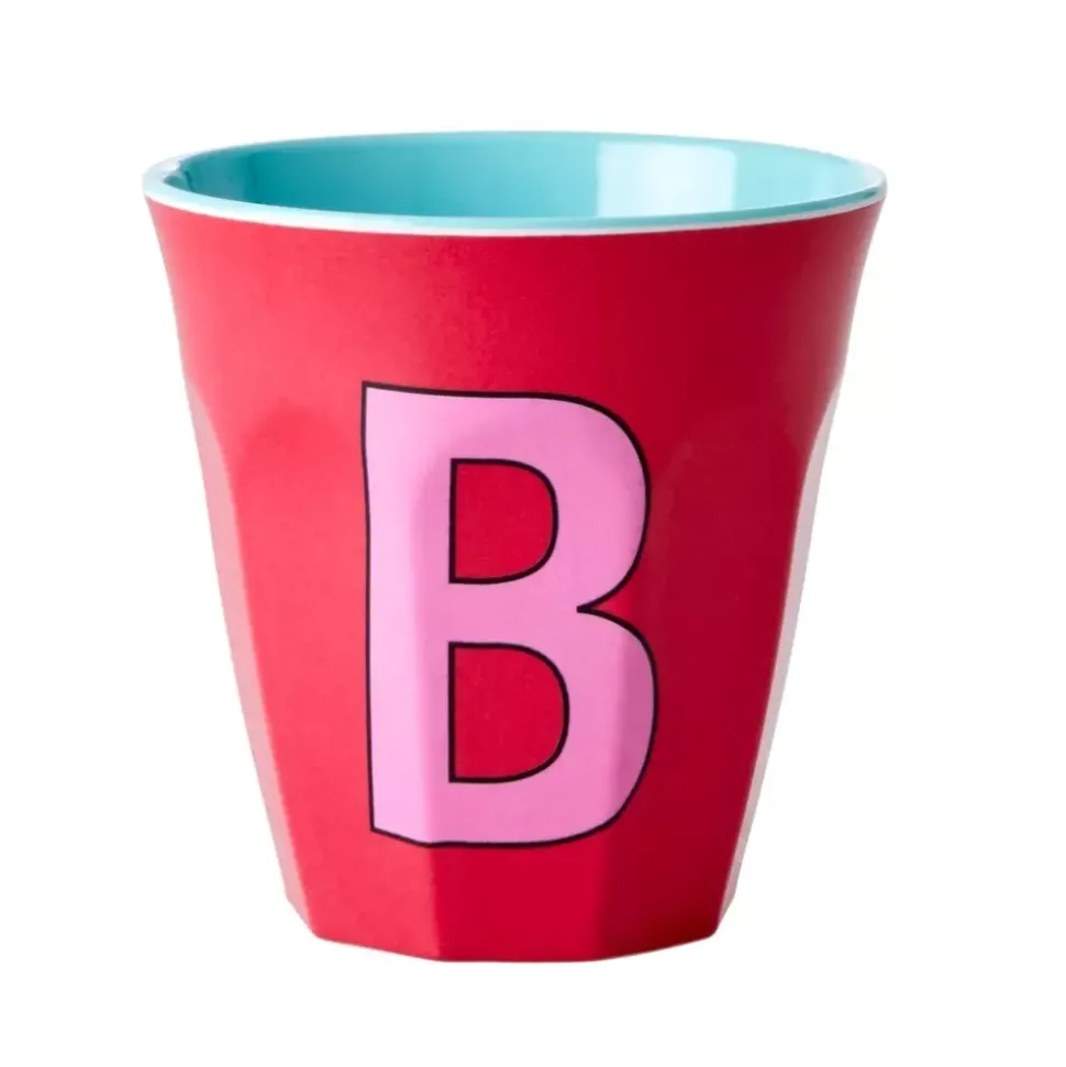Melamin Bokstavkopp B H9 Rosa