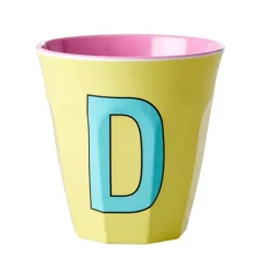 Melamin Bokstavkopp D H9 Gul