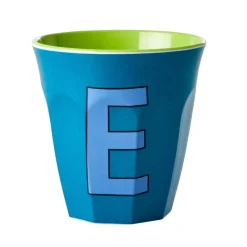 Melamin Bokstavkopp E H9 Blå