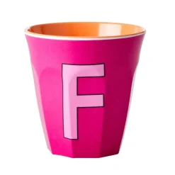 Melamin Bokstavkopp F H9 Rosa