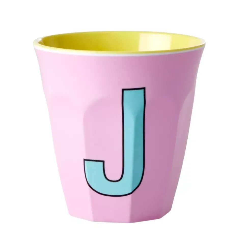 Melamin Bokstavkopp J H9 Rosa