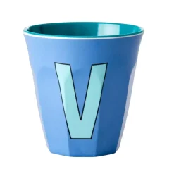 Melamin Bokstavkopp V H9 Blå