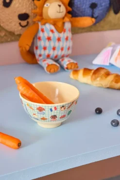 Melaminbolle Med Blått Kids In Paris Print - Liten - Lys Blå - 300 Ml