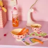 Melaminbolle Med Rosa Abc Print - Medium - 700 Ml
