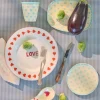 Melamin Kakeasjett Favorite Hearts Dark Mint