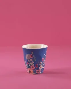 Melaminkopp Blå Blomster H9