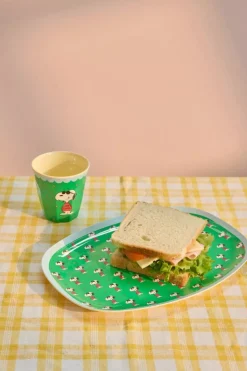 Melaminkopp Snoopy Grønn H9