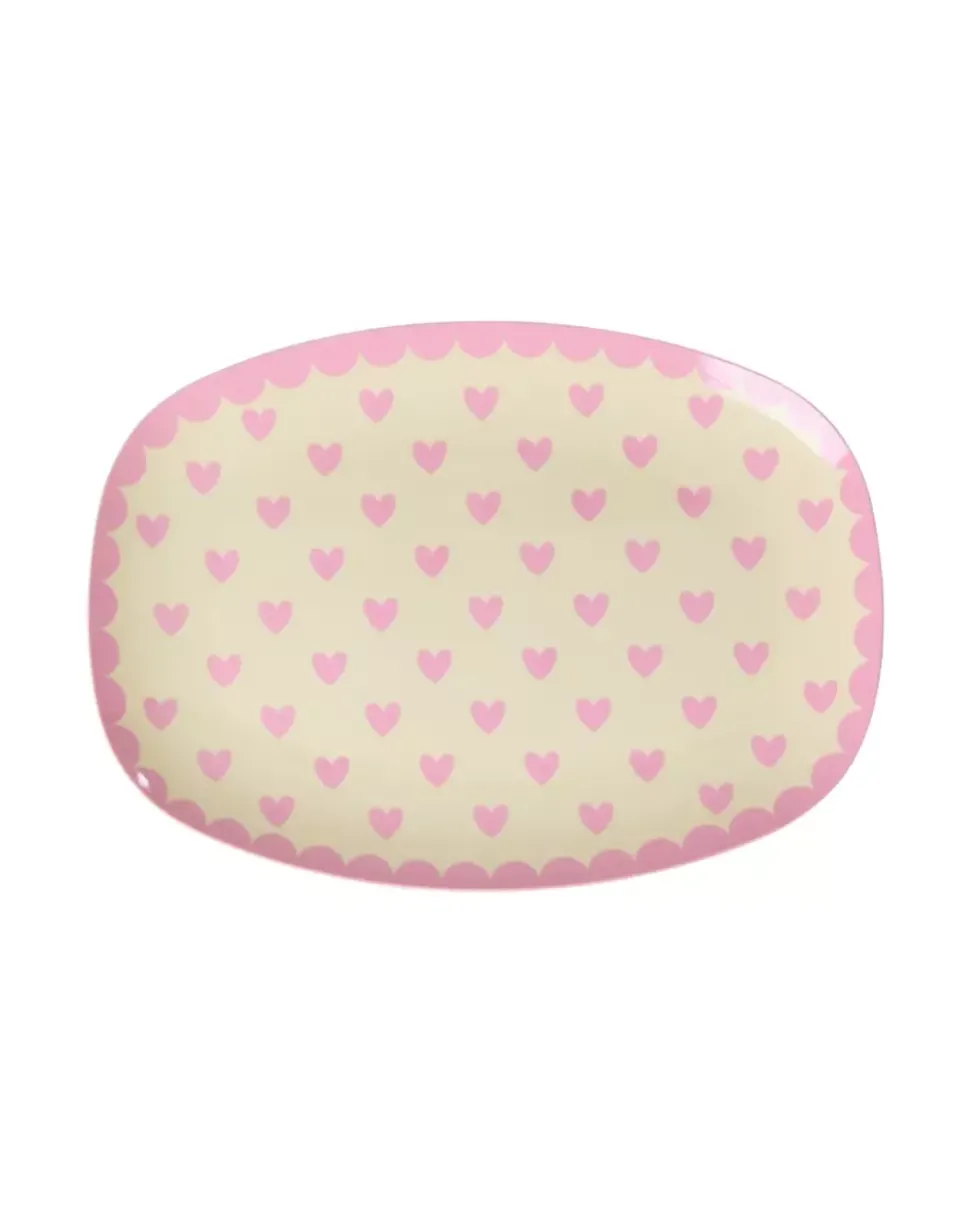 Melamintallerken Favorite Hearts Dark Pink