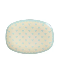 Melamintallerken Favorite Hearts Dark Mint