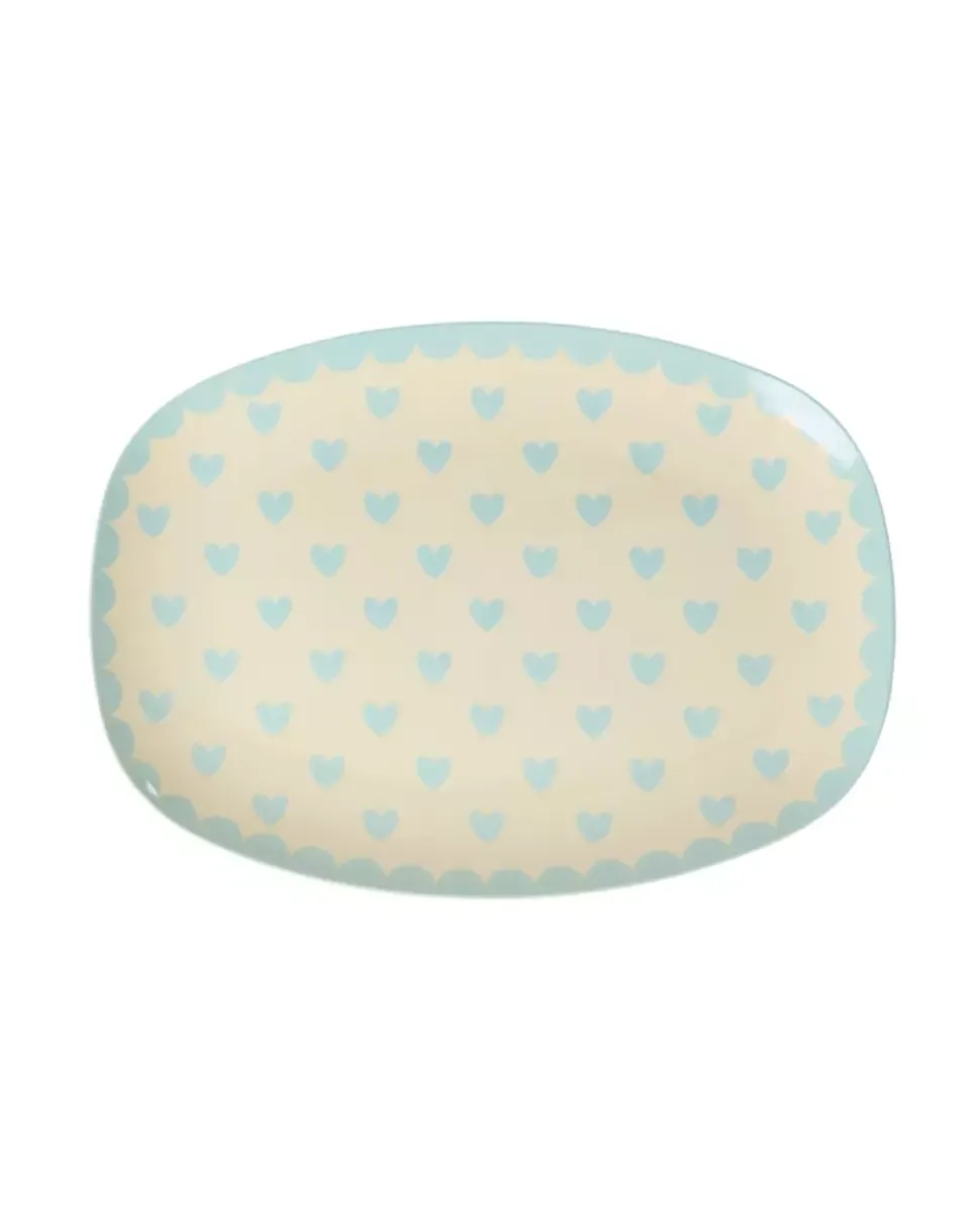 Melamintallerken Favorite Hearts Dark Mint