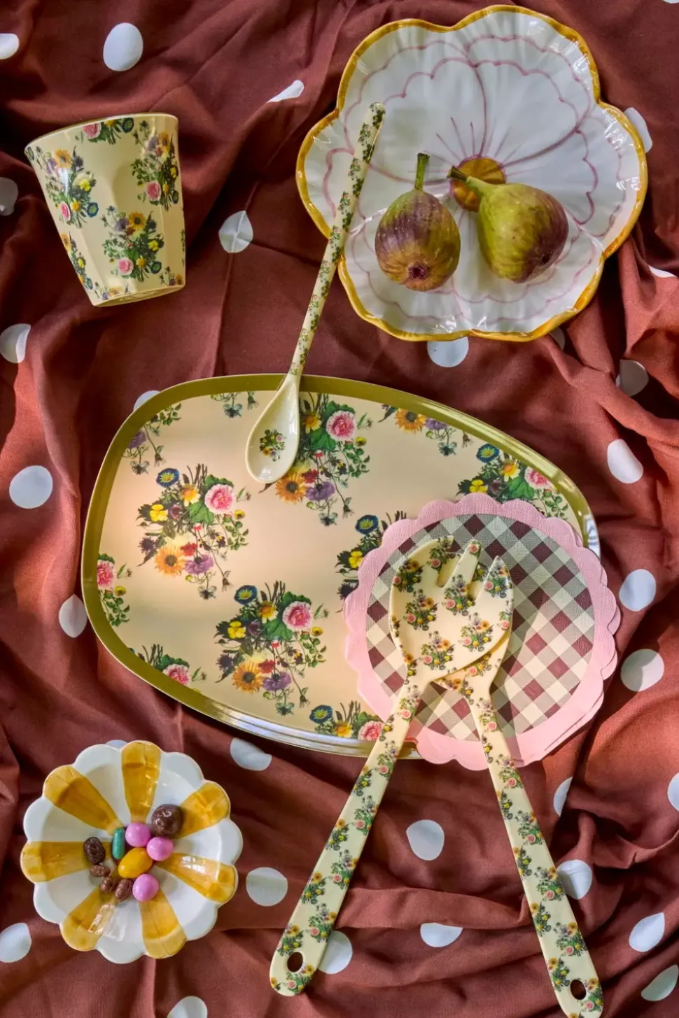 Melamintallerken Retro Bouquet