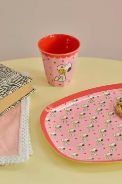 Melamintallerken Snoopy Rosa