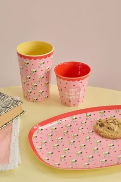 Melamintallerken Snoopy Rosa