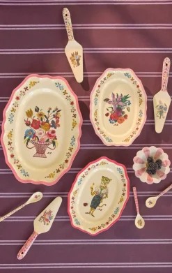 Melamin Vintage Serveringsfat Nathalie Lété Neon Rosa Stort