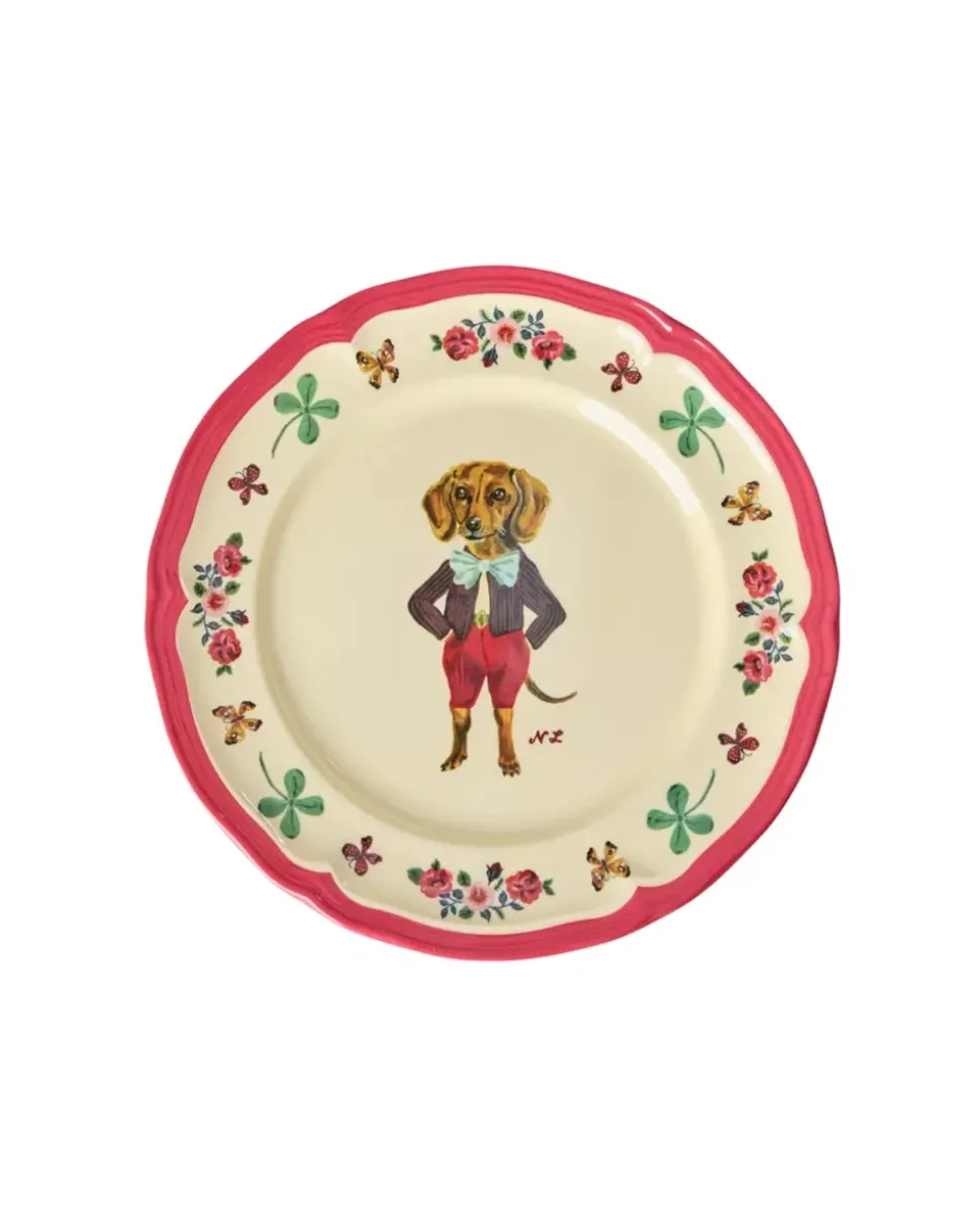 Melamin Vintage Sidetallerken Nathalie Lété Rødt