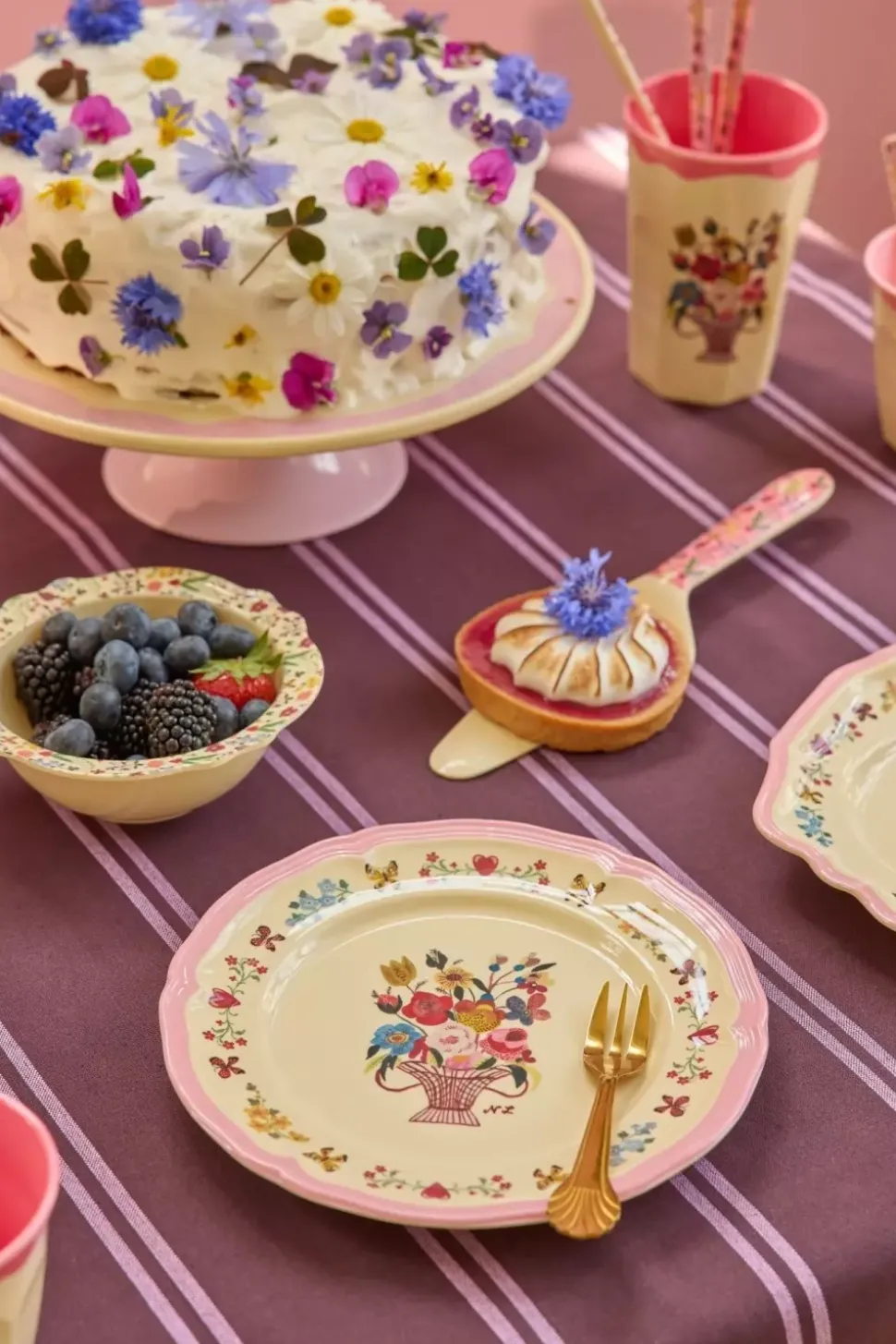 Melamin Vintage Sidetallerken Nathalie Lété Rosa