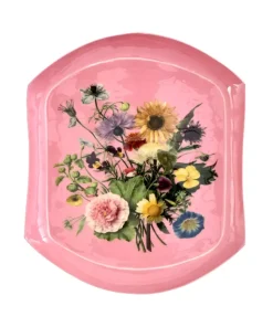 Metallbrett Med Blomsterbukett - Rosa