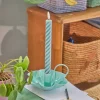 Metalllysestake I Blomsterform – Mint